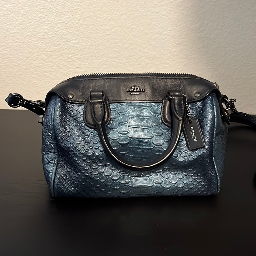 Coach blue glitter purse